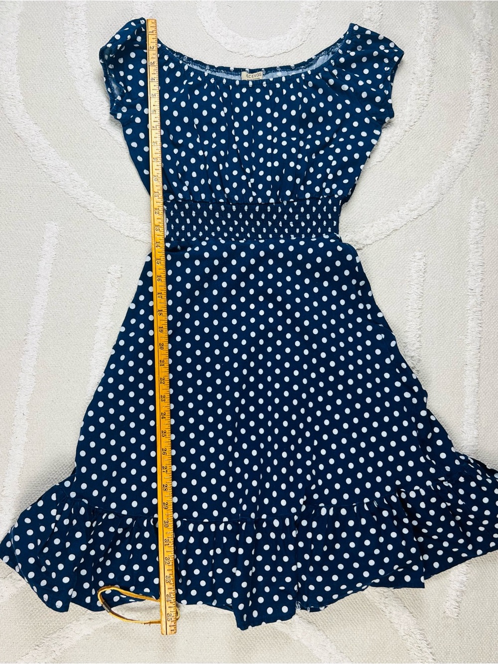 Polka Dot Navy and White Dress – M | Retro-Inspired - Picture 14 of 15